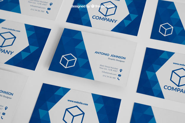 Free Blue Business Card Mockup Psd