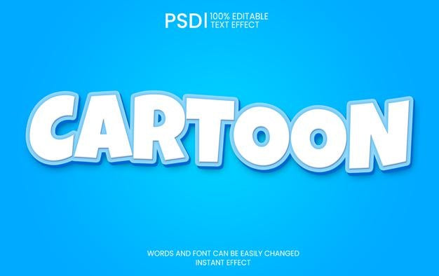 Free Blue Cartoon Text Effect Psd