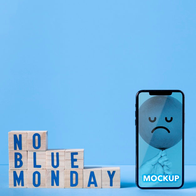 Free Blue Monday Concept With Mock-Up Psd