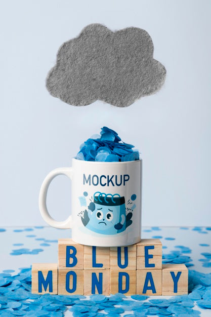 Free Blue Monday Concept With Mock-Up Psd