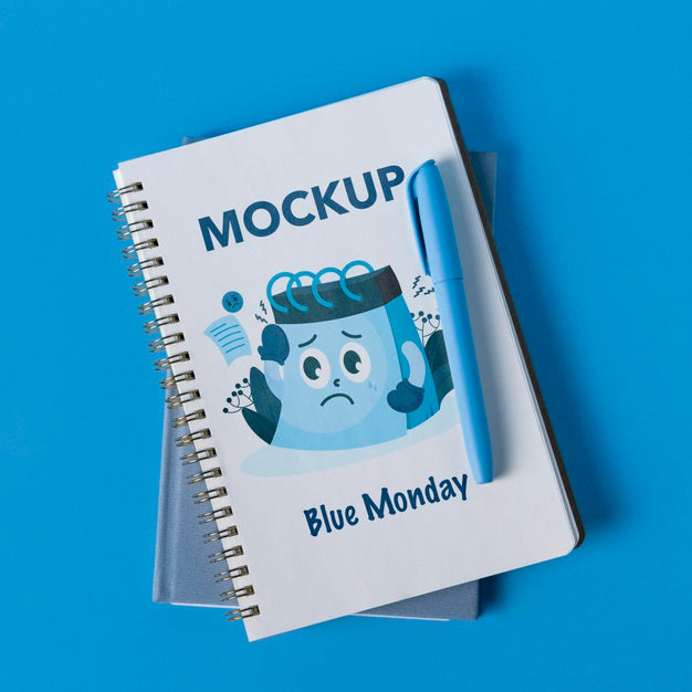 Free Blue Monday Concept With Mock-Up Psd