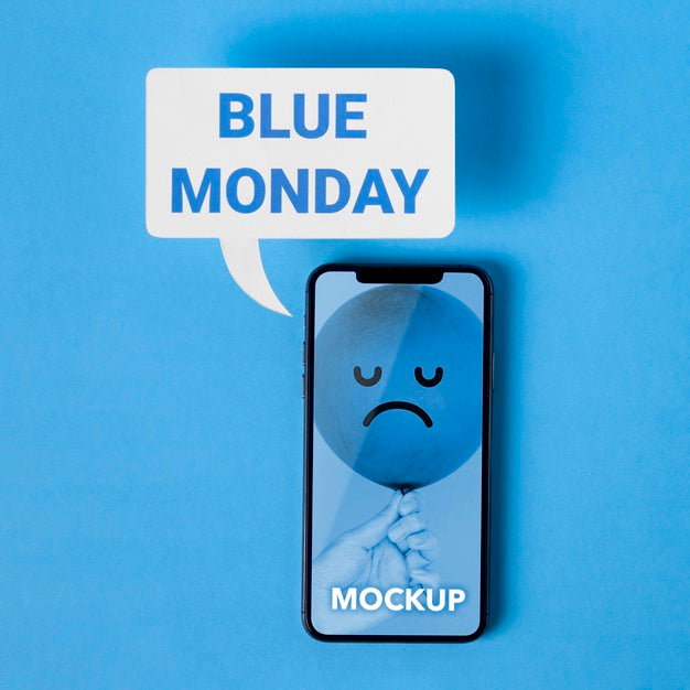 Free Blue Monday Concept With Mock-Up Psd