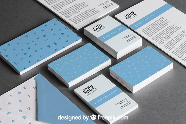 Free Blue Stationery Mockup Psd