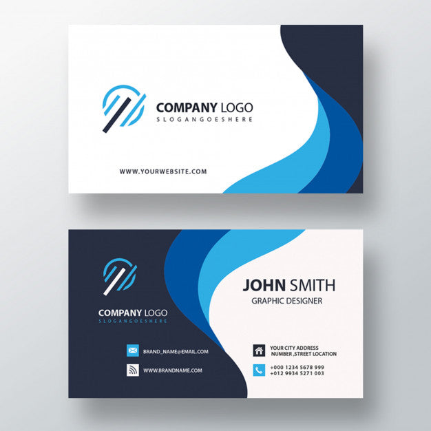 Free Blue Wavy Business Card Psd