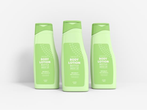 Free Body Lotion Bottle Packaging Mockup Psd