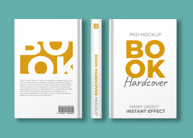 Free Book Hardcover Mockup Three Views Psd