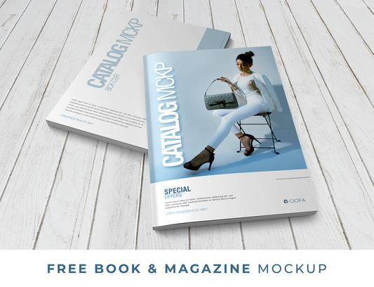 Free Book & Magazine Mockup