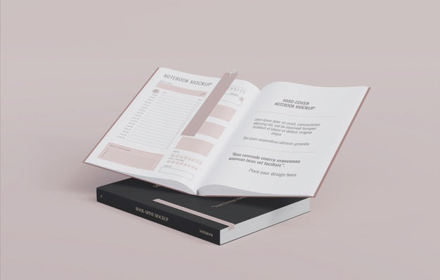 Free Book With Bookmark Design Mockup Psd