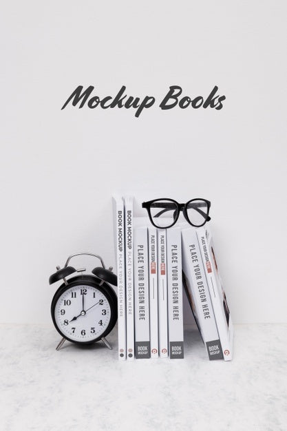 Free Books And Glasses Arrangement Psd