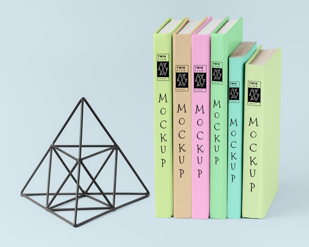 Free Books Arrangement With Pyramid Figure Psd