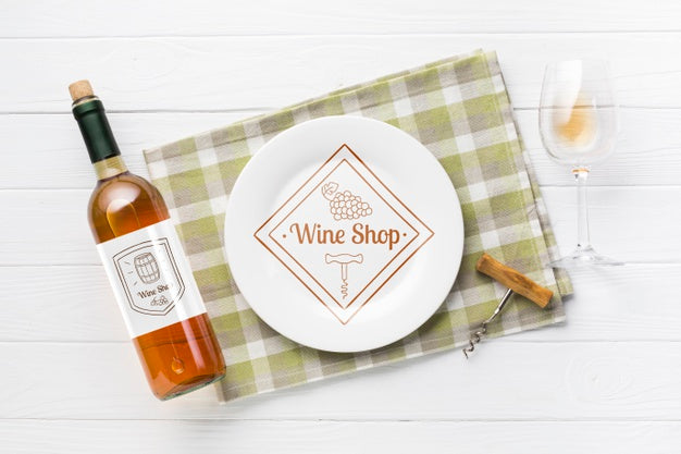 Free Bottle Of Wine Prepared For Dinner Psd