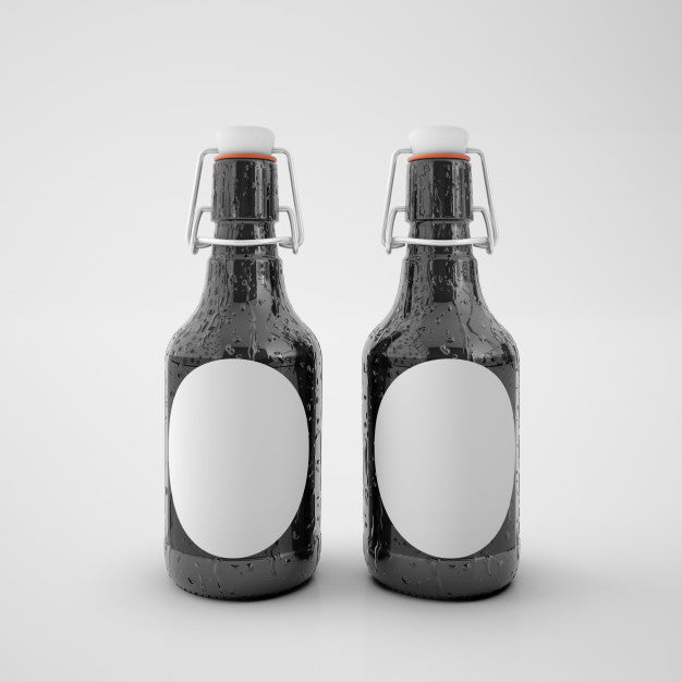 Free Bottles With Blank Label Psd