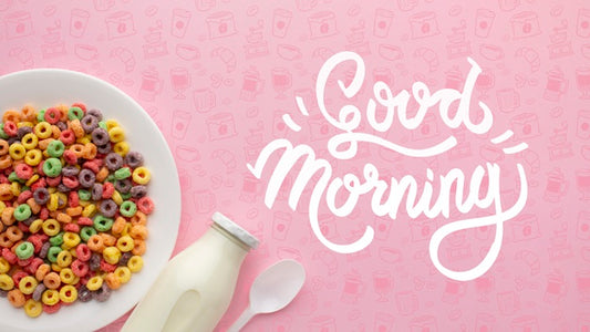 Free Bowl With Cereals And Bottle With Milk Psd