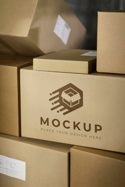 Free Boxes Arrangement Mockup Psd