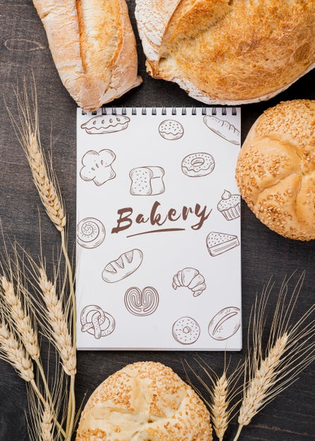 Free Bread And Notebook Psd