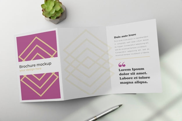 Free Brochure Mockup In Real Context Psd