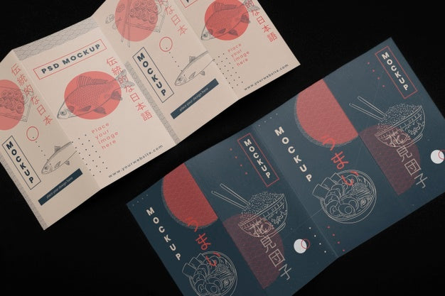 Free Brochure Mockup With Japanese Inspiration Psd