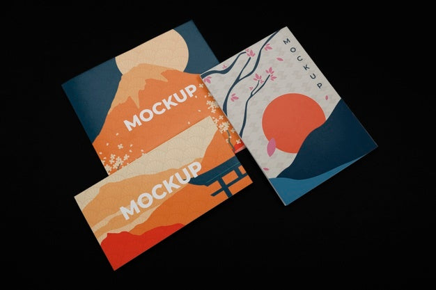 Free Brochure Mockup With Japanese Inspiration Psd