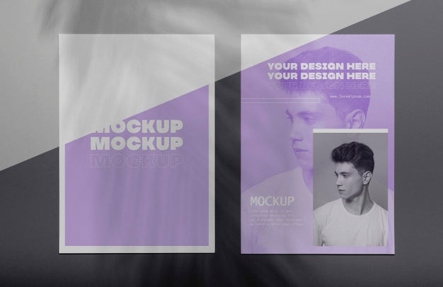 Free Brochure Shadow Overlay Mock Up Psd