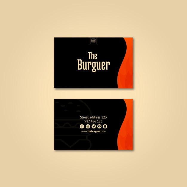 Free Burguer Business Card Mockup Psd