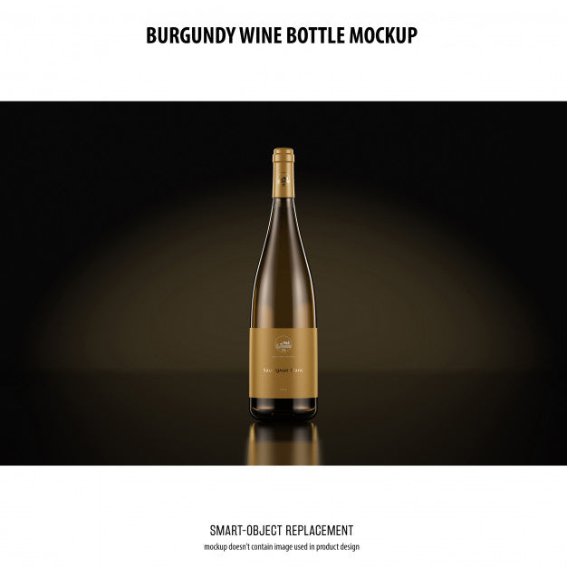 Free Burgundy Wine Bottle Mockup Psd