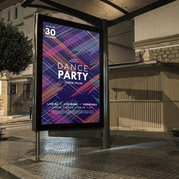 Free Bus Stop Billboard Mockup Psd