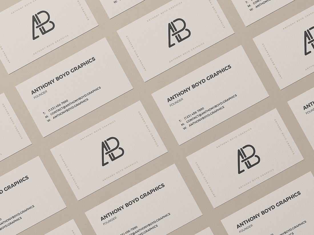 Free Business Card Grid Mockup Vol.2