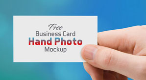 Free Business Card Hand Photo Mock-Up Psd