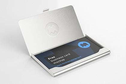 Free Business Card Holder Mockup