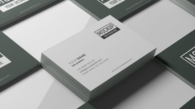 Free Business Card Mock-Up Arrangement Psd