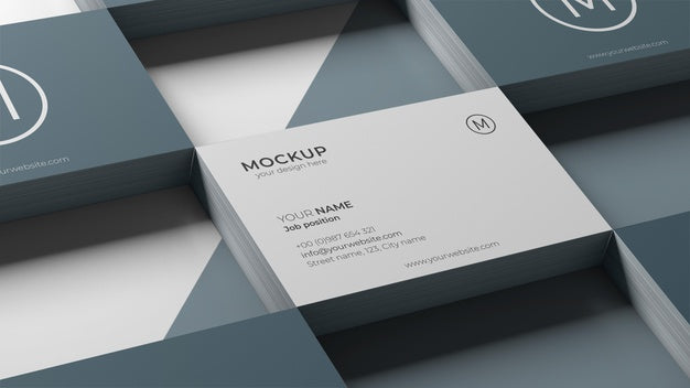 Free Business Card Mock-Up Arrangement Psd