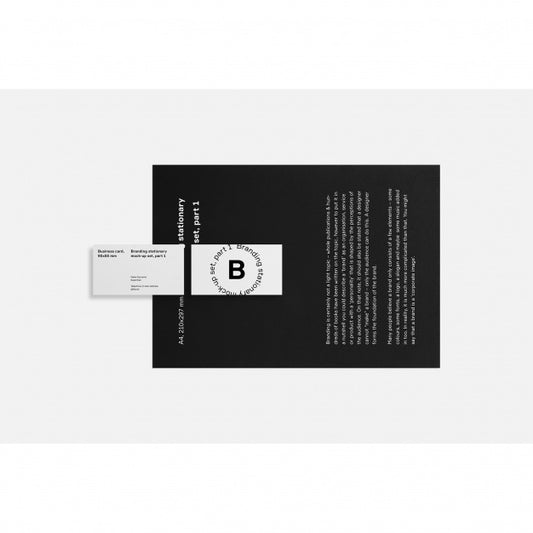 Free Business Card On Black Brochure Mock Up Psd