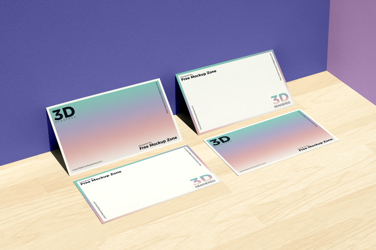 Free Business Card On Wooden Floor Mockup For Branding