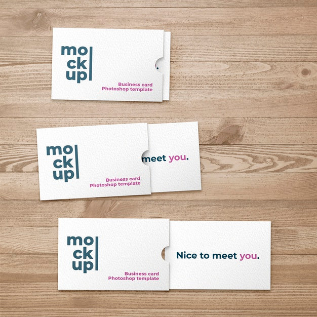 Free Business Card With Folder Mockup Psd