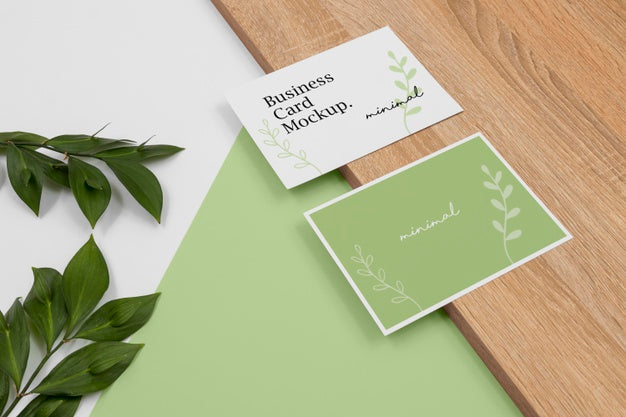 Free Business Cards Mockup High Angle Psd