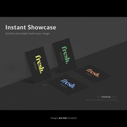 Free Business Cards On Black Wall Mock Up Psd