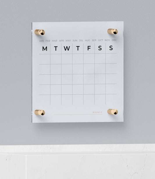 Free Calendar Pinned On Wall Mock-Up Psd