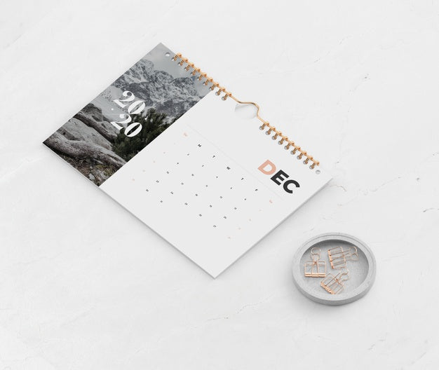 Free Calendar Put Together On Book Spiral Link Psd