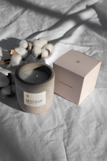 Free Candle Packaging Design Mockup Psd