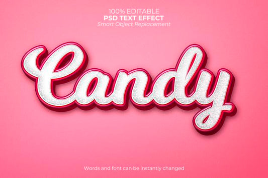Free Candy Text Effect Psd