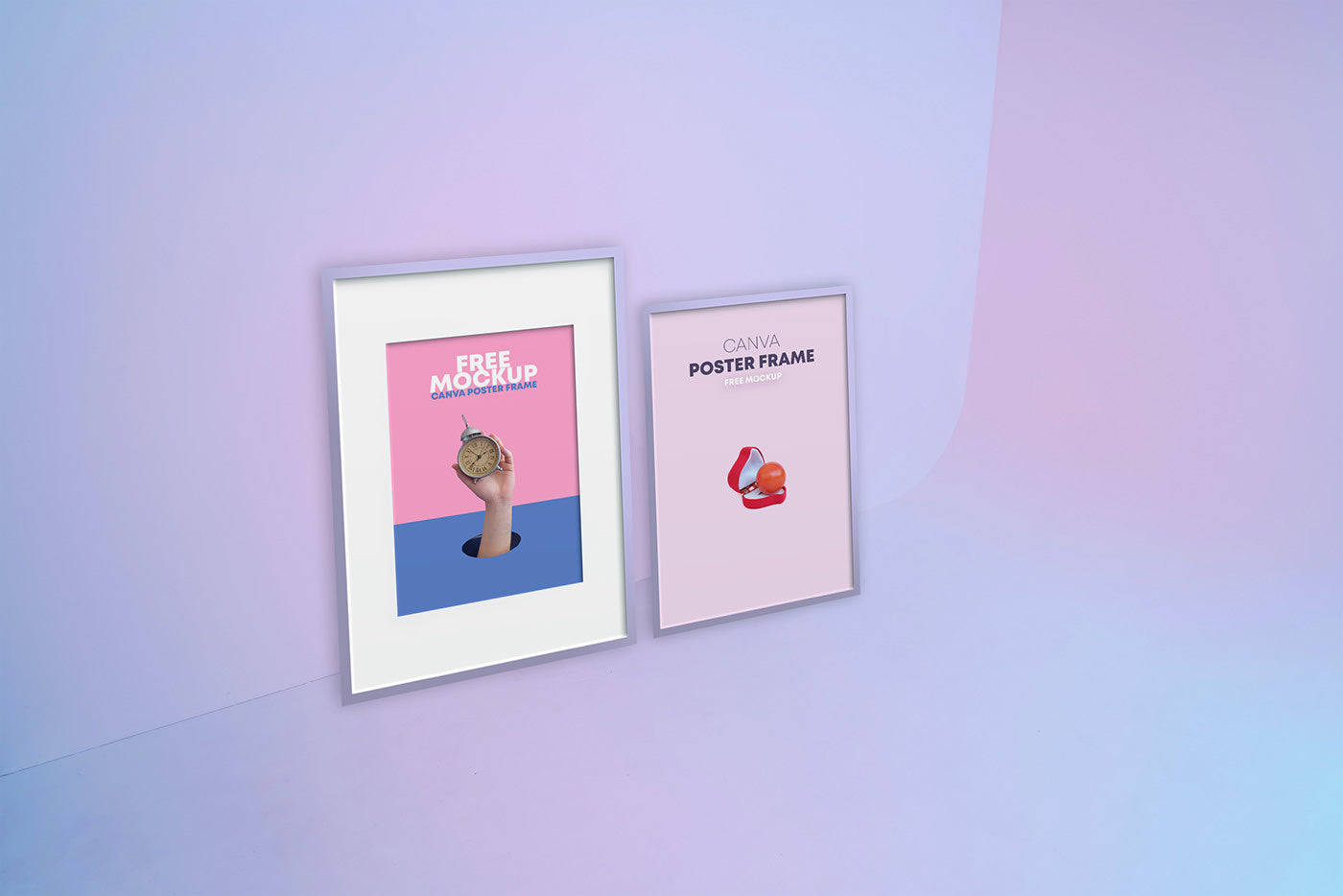 Free Canvas Poster Frames Mockup