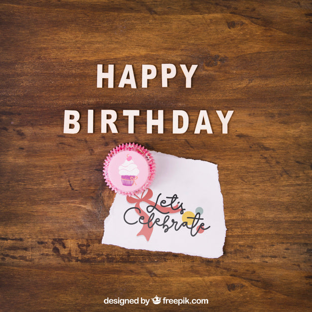 Free Card Mockup With Birthday Design Psd