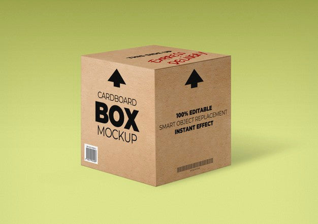 Free Cardboard Box Mockup Psd