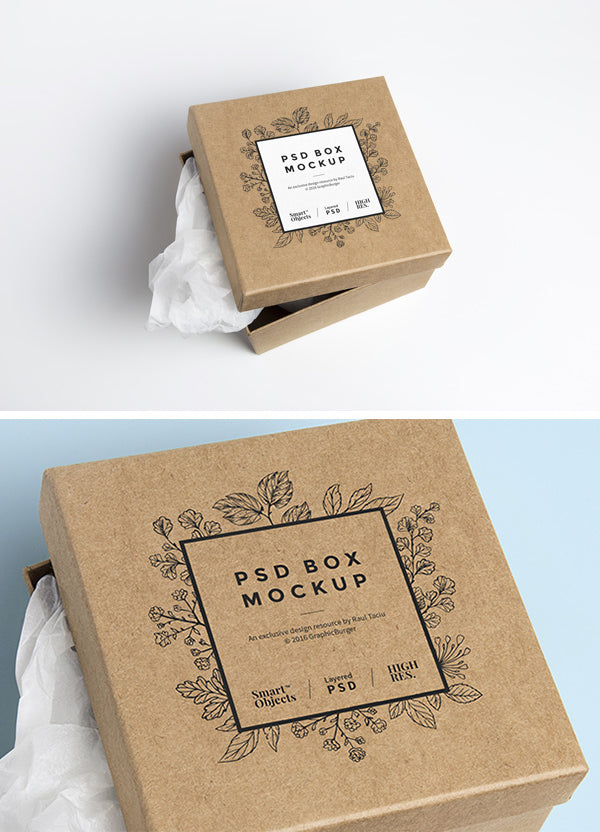 Free Cardboard Box Psd Mockup