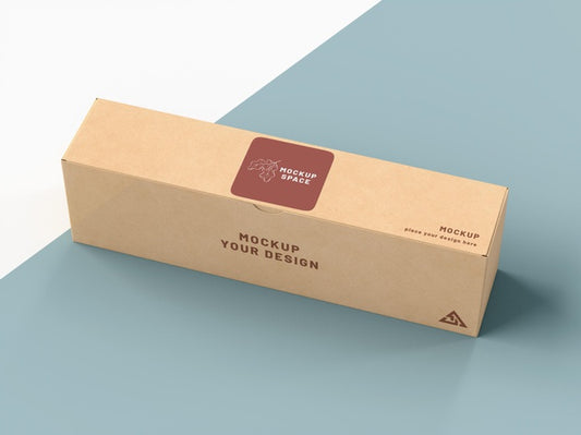 Free Cardboard Box With Sticker Mock Up Psd