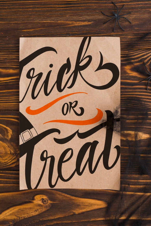 Free Cardboard Halloween Cover Mockup Psd