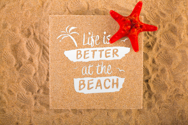 Free Cardboard Mockup On Sand Psd