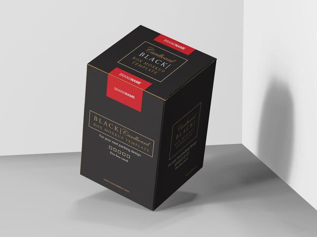 Free Cardboard Product Box Mockup Template Psd