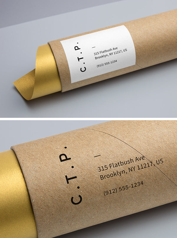 Free Cardboard Tube Packaging Mockup