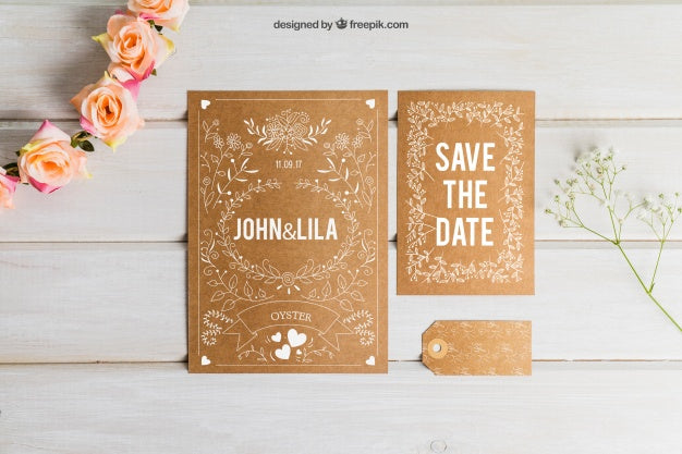 Free Cardboard Wedding Set Psd